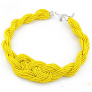 Ketting Rocailles Knoop Geel